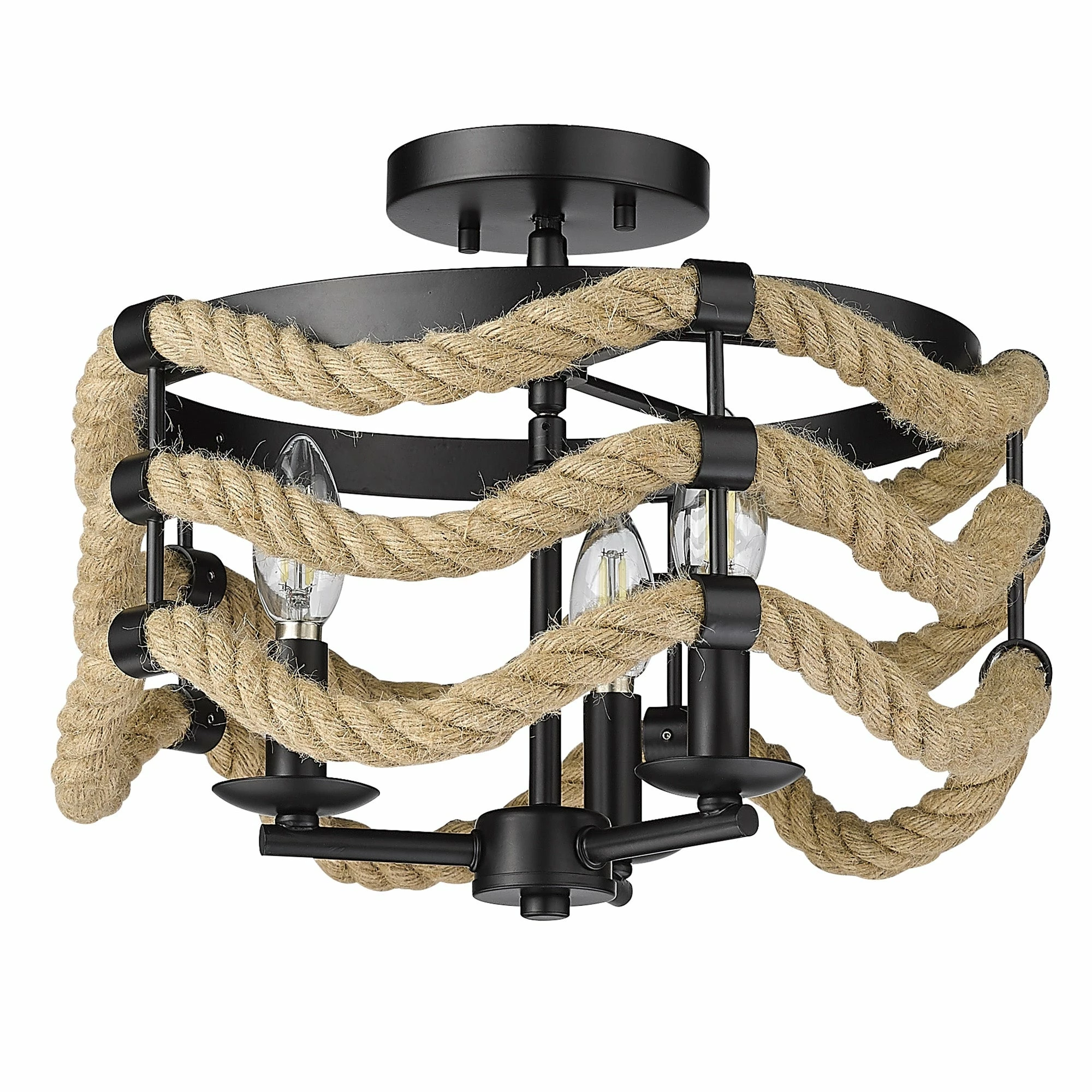 Cheapest π Golden Lighting Marissa 3 Light Semi-Flush π - Image 3