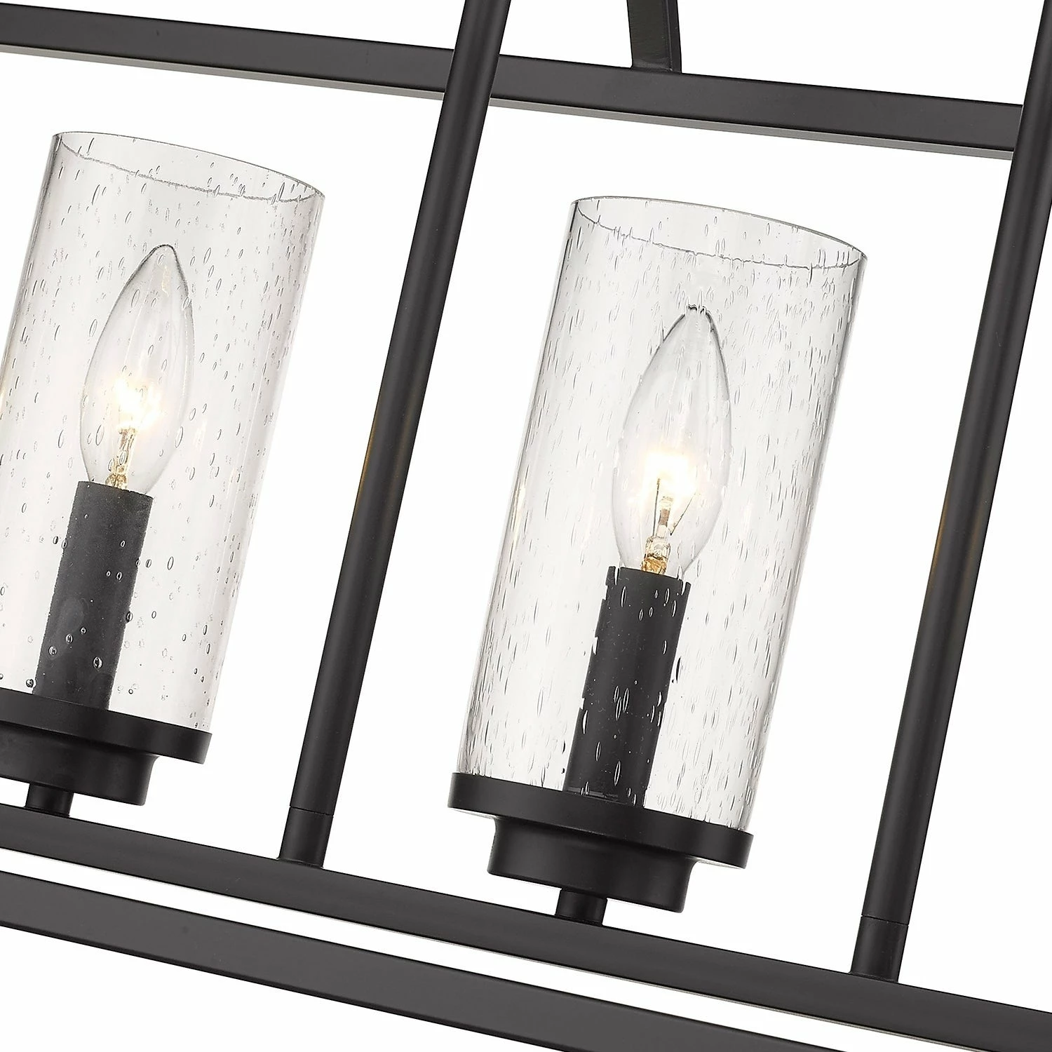 Cheapest β€οΈ Golden Lighting Mercer 5 Light Linear Pendant Matte Black With Aged Brass Cage β - Image 7