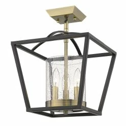 Top 10 🔥 Golden Lighting Mercer Semi-Flush (Convertible) Matte Black With Black Accent 👏