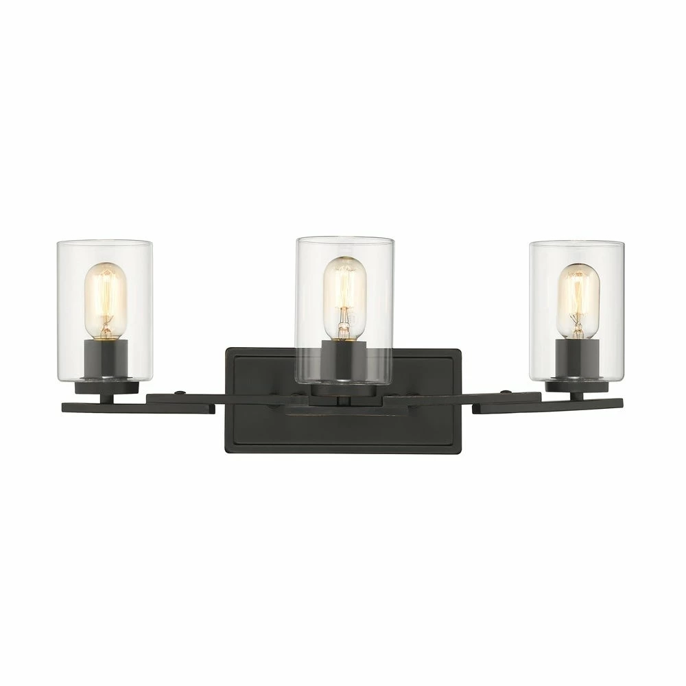 Discount π Golden Lighting Monroe 3 Light Bath Vanity In Black With Clear Glass π 3 Discount π Golden Lighting Monroe 3 Light Bath Vanity In Black With Clear Glass π