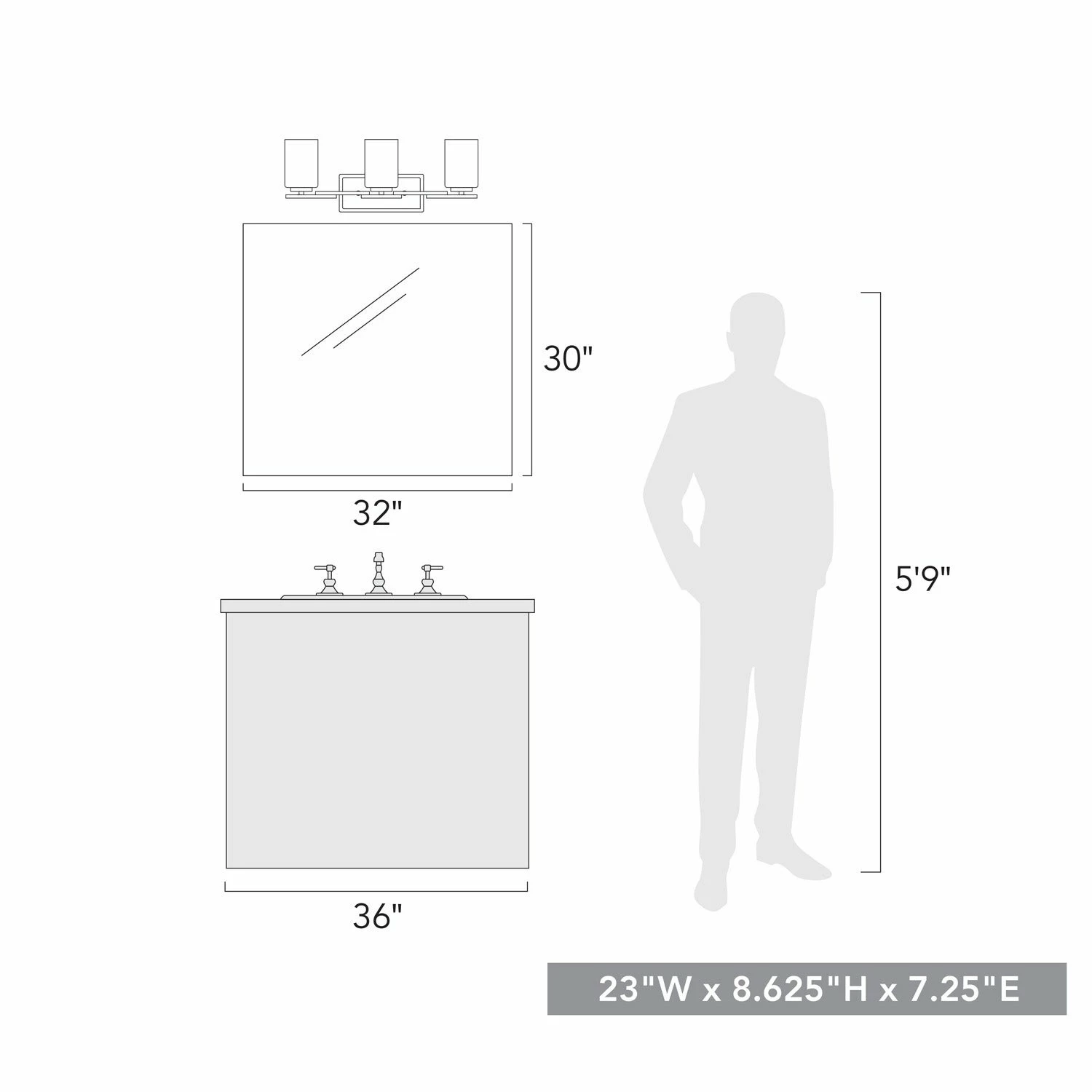 Discount π Golden Lighting Monroe 3 Light Bath Vanity In Black With Clear Glass π 4 Discount π Golden Lighting Monroe 3 Light Bath Vanity In Black With Clear Glass π - Image 2