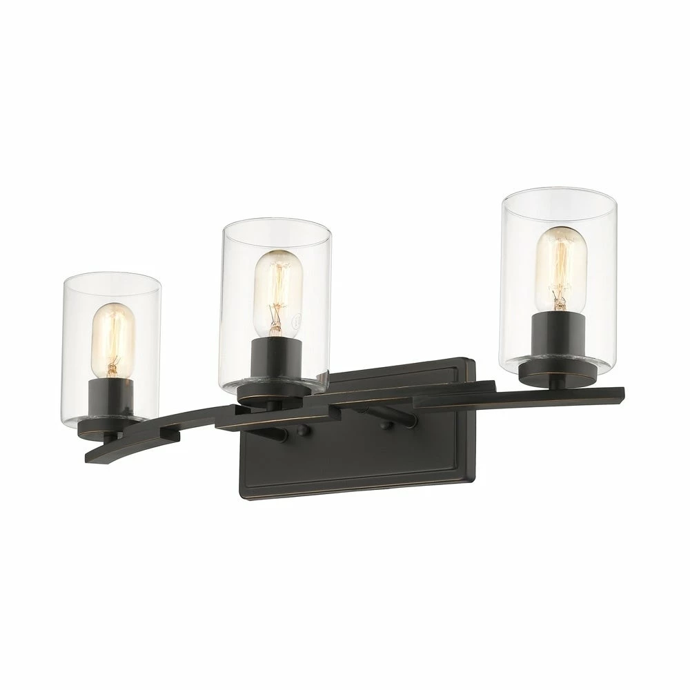 Discount π Golden Lighting Monroe 3 Light Bath Vanity In Black With Clear Glass π 5 Discount π Golden Lighting Monroe 3 Light Bath Vanity In Black With Clear Glass π - Image 3