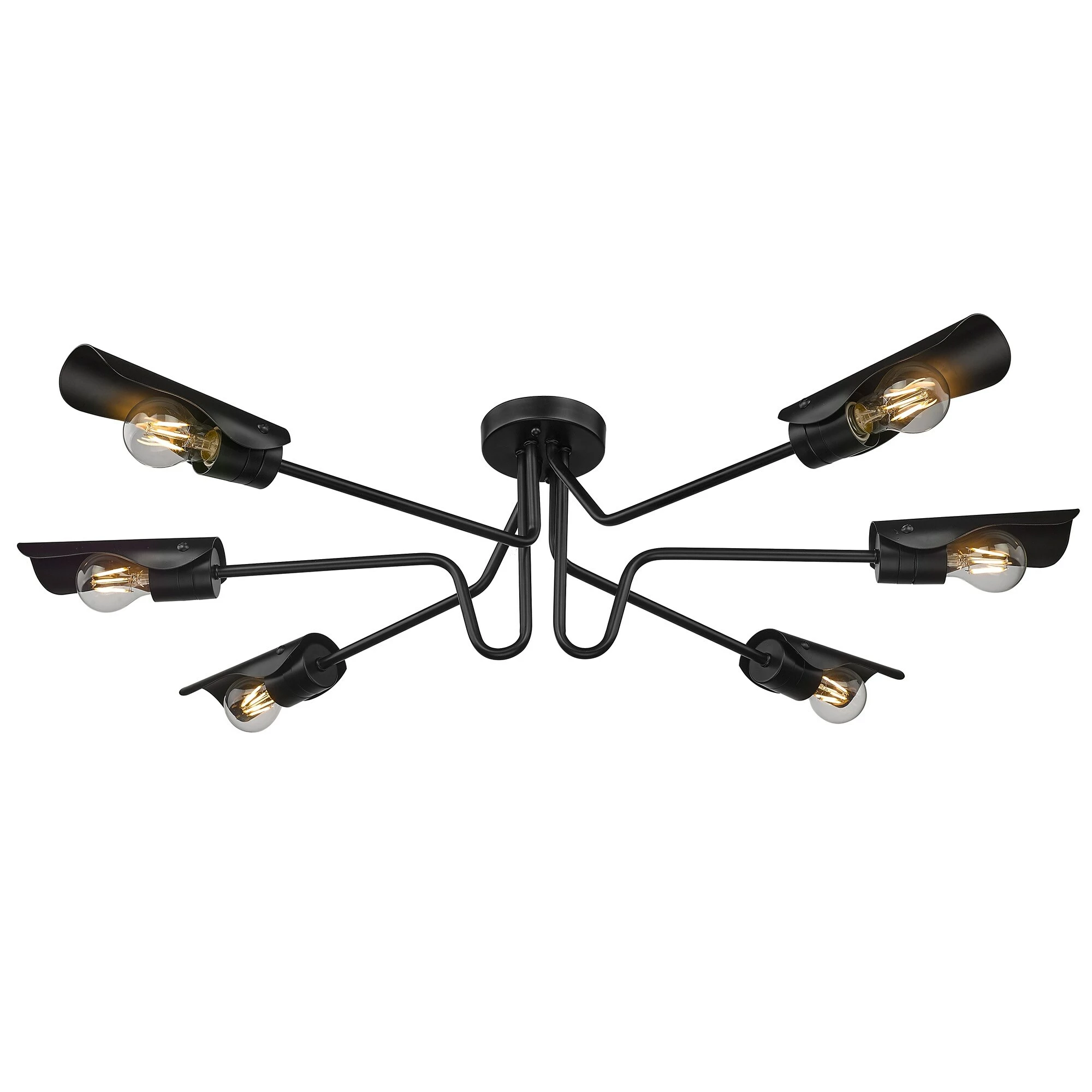 Outlet π Golden Lighting Newton 6 Light Semi-Flush - Matte Black π 4 Outlet π Golden Lighting Newton 6 Light Semi-Flush - Matte Black π - Image 2
