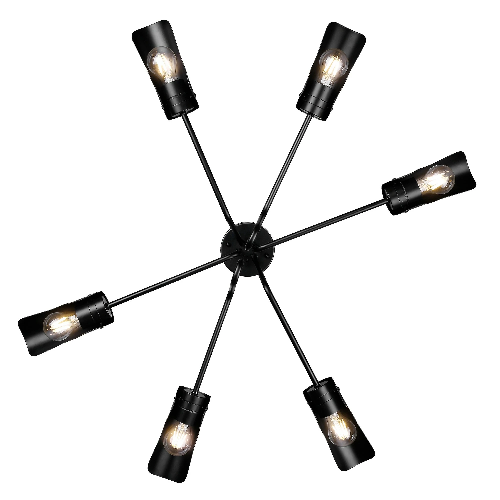 Outlet π Golden Lighting Newton 6 Light Semi-Flush - Matte Black π 5 Outlet π Golden Lighting Newton 6 Light Semi-Flush - Matte Black π - Image 3