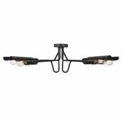 Outlet 🌟 Golden Lighting Newton 6 Light Semi-Flush - Matte Black 👏