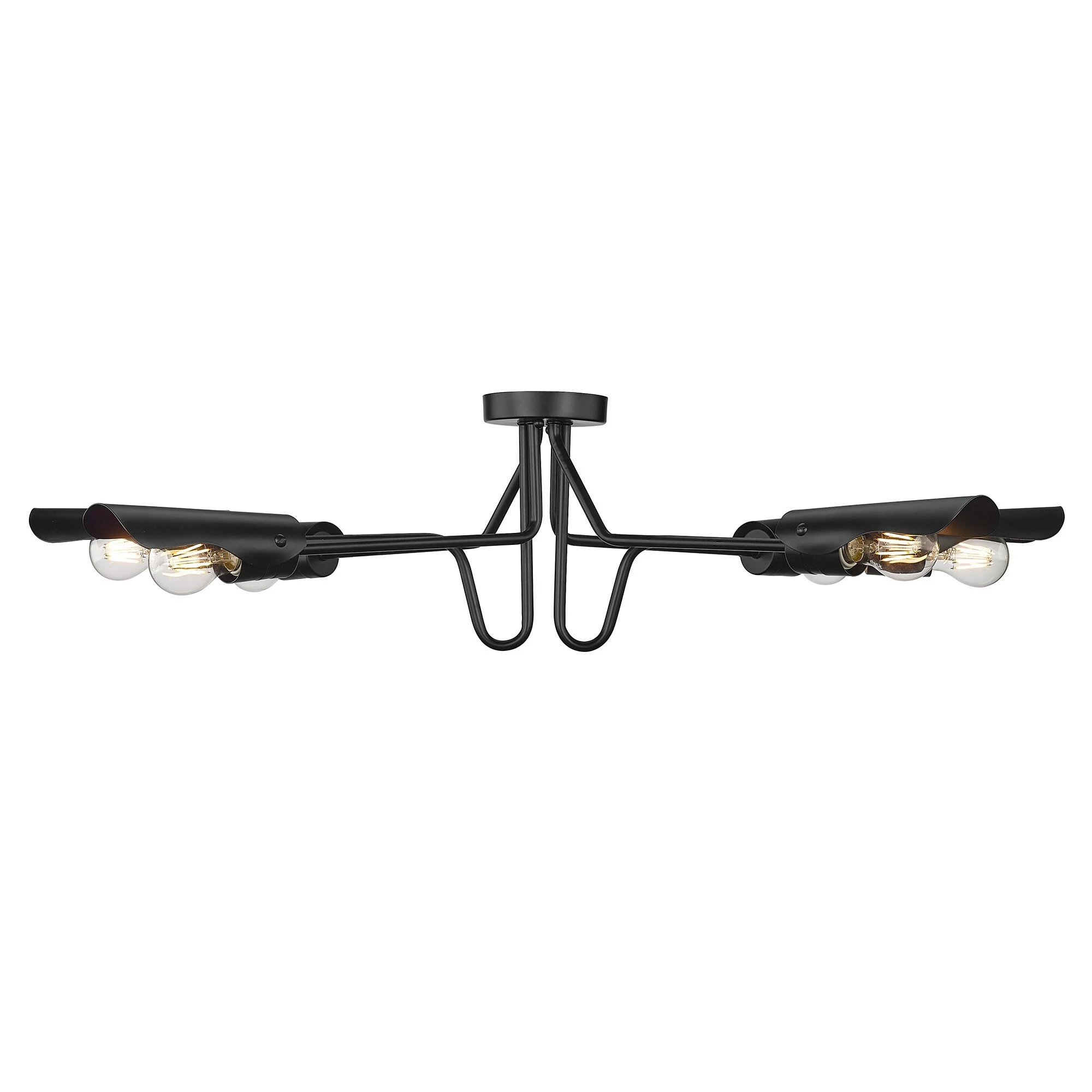 Outlet π Golden Lighting Newton 6 Light Semi-Flush - Matte Black π 3 Outlet π Golden Lighting Newton 6 Light Semi-Flush - Matte Black π