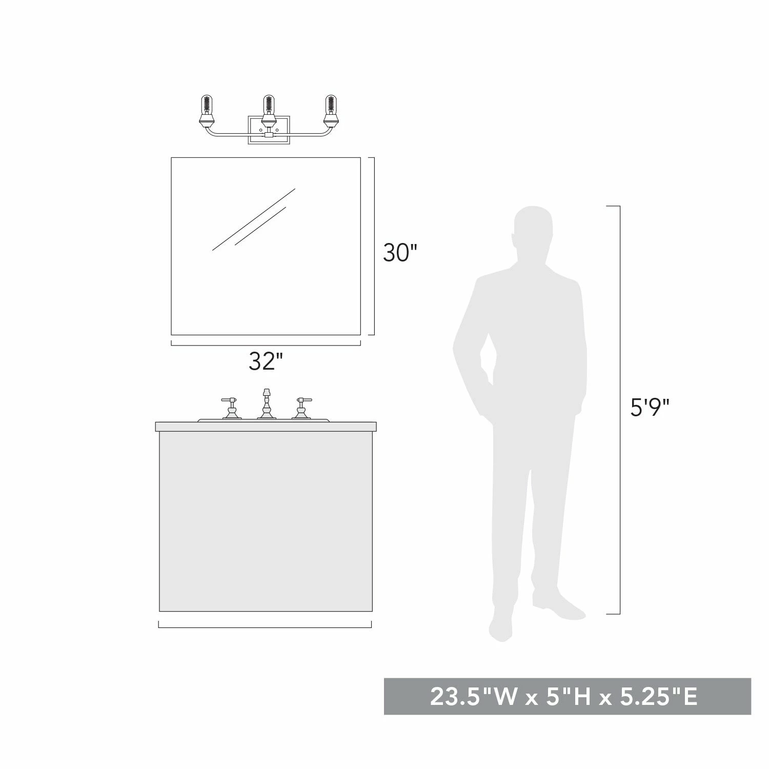 Outlet βοΈ Golden Lighting Ormond 3 Light Bath Vanity π 7 Outlet βοΈ Golden Lighting Ormond 3 Light Bath Vanity π - Image 5