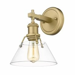Hot Sale β€οΈ Golden Lighting Orwell 1 Light Bath Vanity Brushed Champagne Bronze With Clear Glass π―
