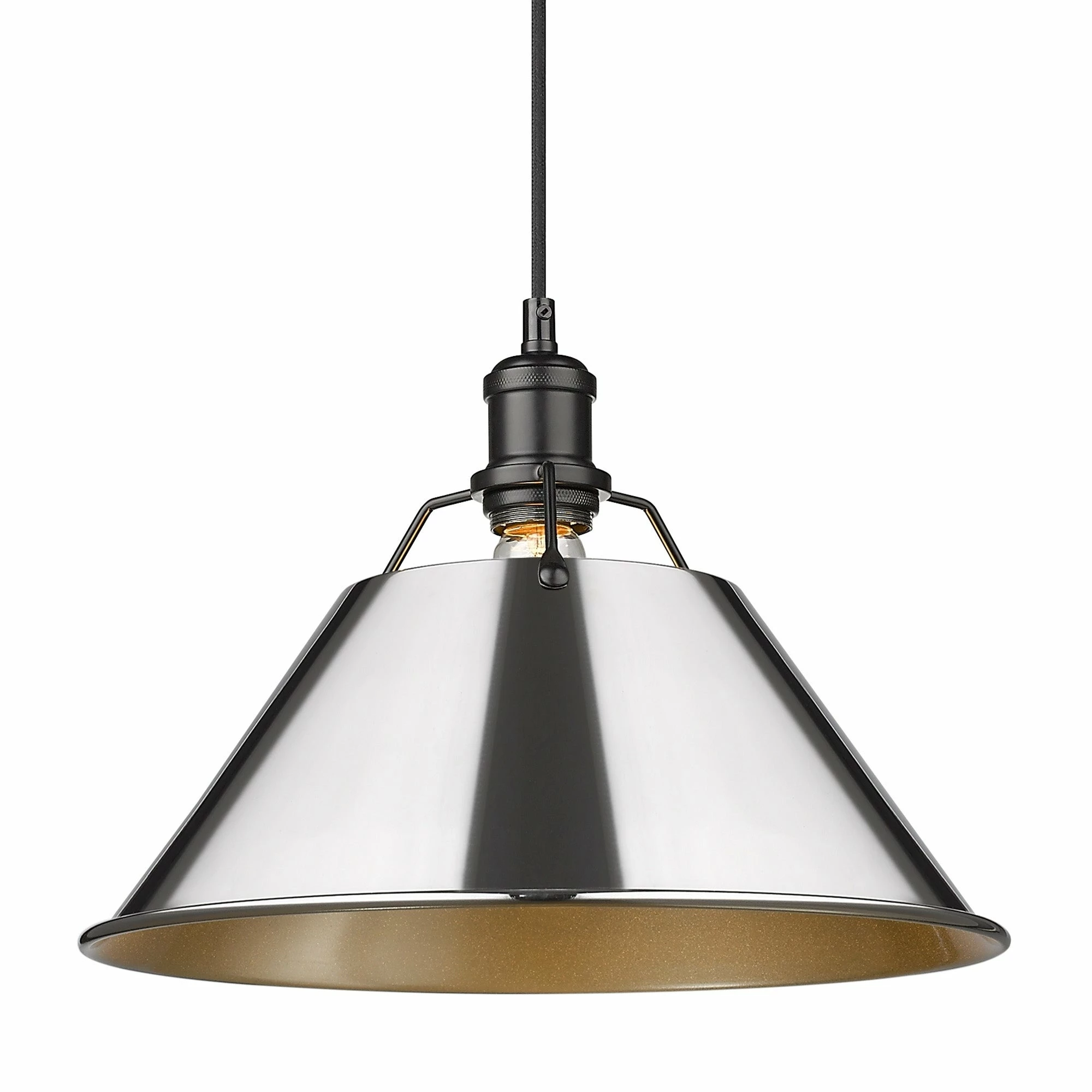 Cheap โ Golden Lighting Orwell 1 Light Pendant Matte Black With Matte Black Shade ๐ - Image 6