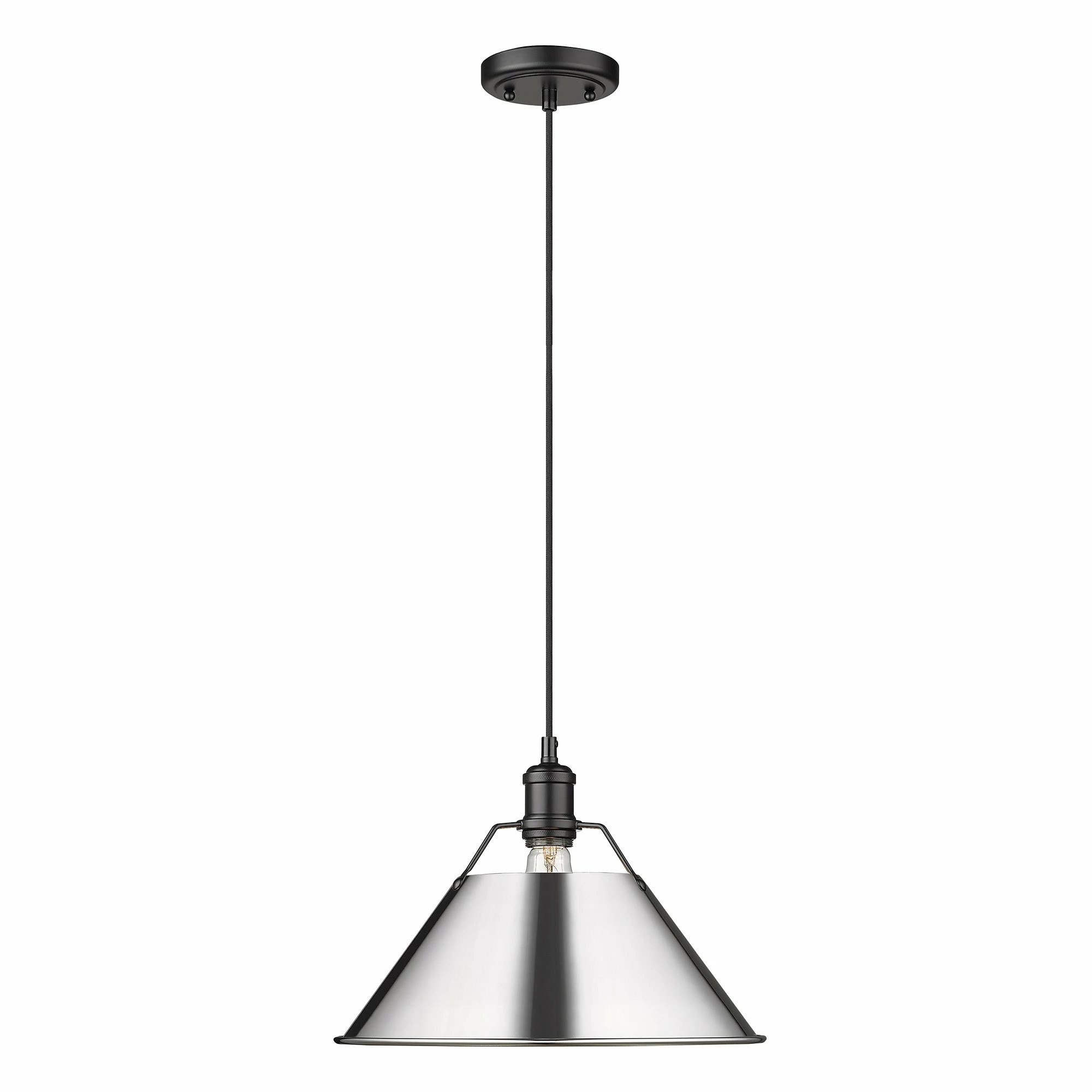 Cheap โ Golden Lighting Orwell 1 Light Pendant Matte Black With Matte Black Shade ๐ - Image 5