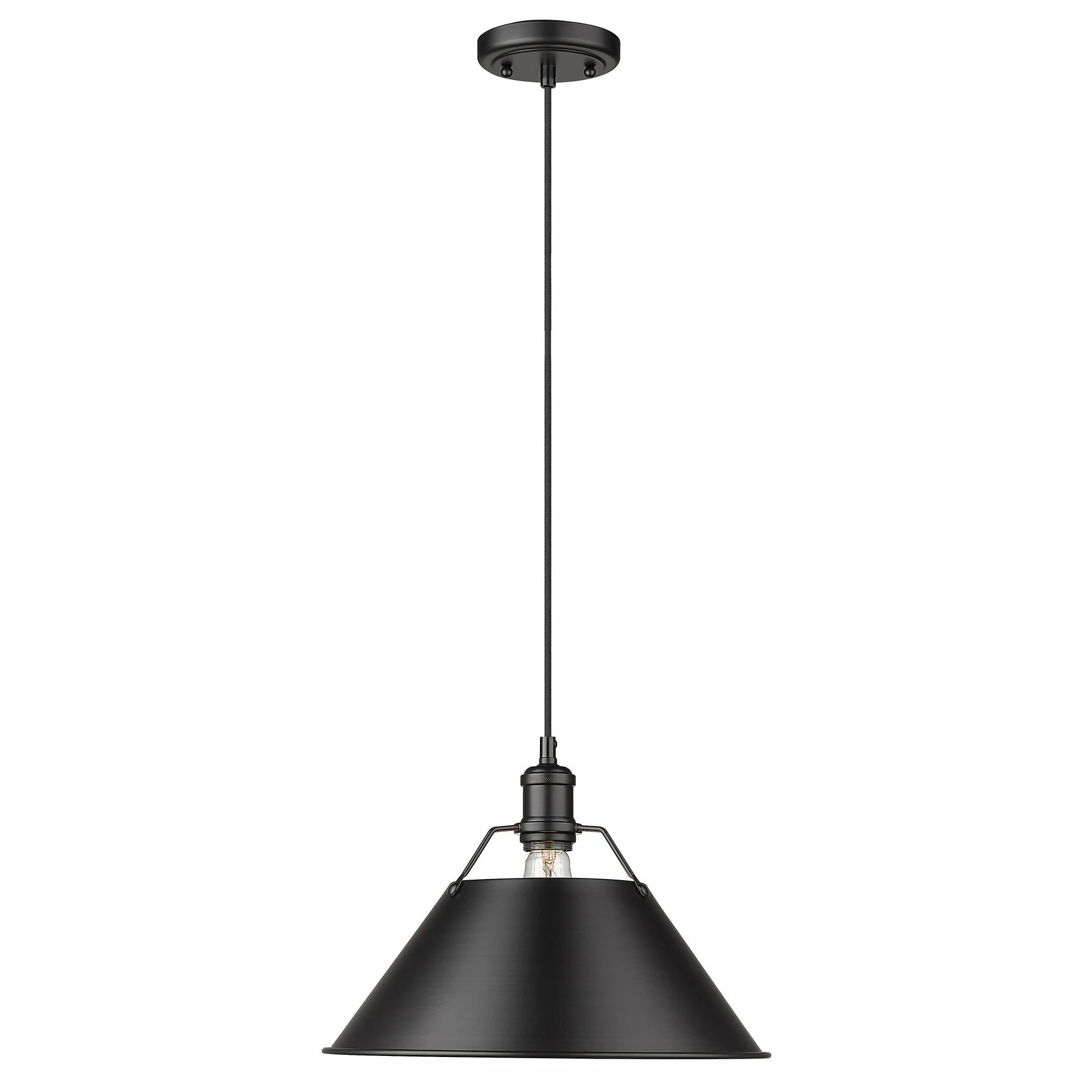 Cheap โ Golden Lighting Orwell 1 Light Pendant Matte Black With Matte Black Shade ๐