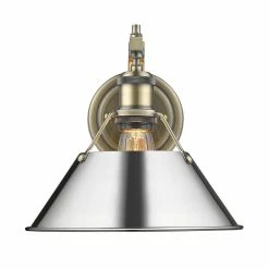 Promo ๐งจ Golden Lighting Orwell 1-light Conical Metallic Wall Sconce Matte Black With Matte Navy ๐ฅ