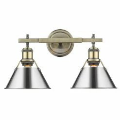 Outlet ❤️ Golden Lighting Orwell 2-light Bath Vanity Matte Black With Opal Glass ⌛