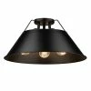 Flash Sale 🌟 Golden Lighting Orwell 3 Light Flush Mount - Matte Black 😉