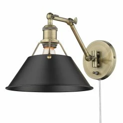 Brand new 🔥 Golden Lighting Orwell AB 1 Light Articulating Wall Sconce Matte Black & Chrome 🎉