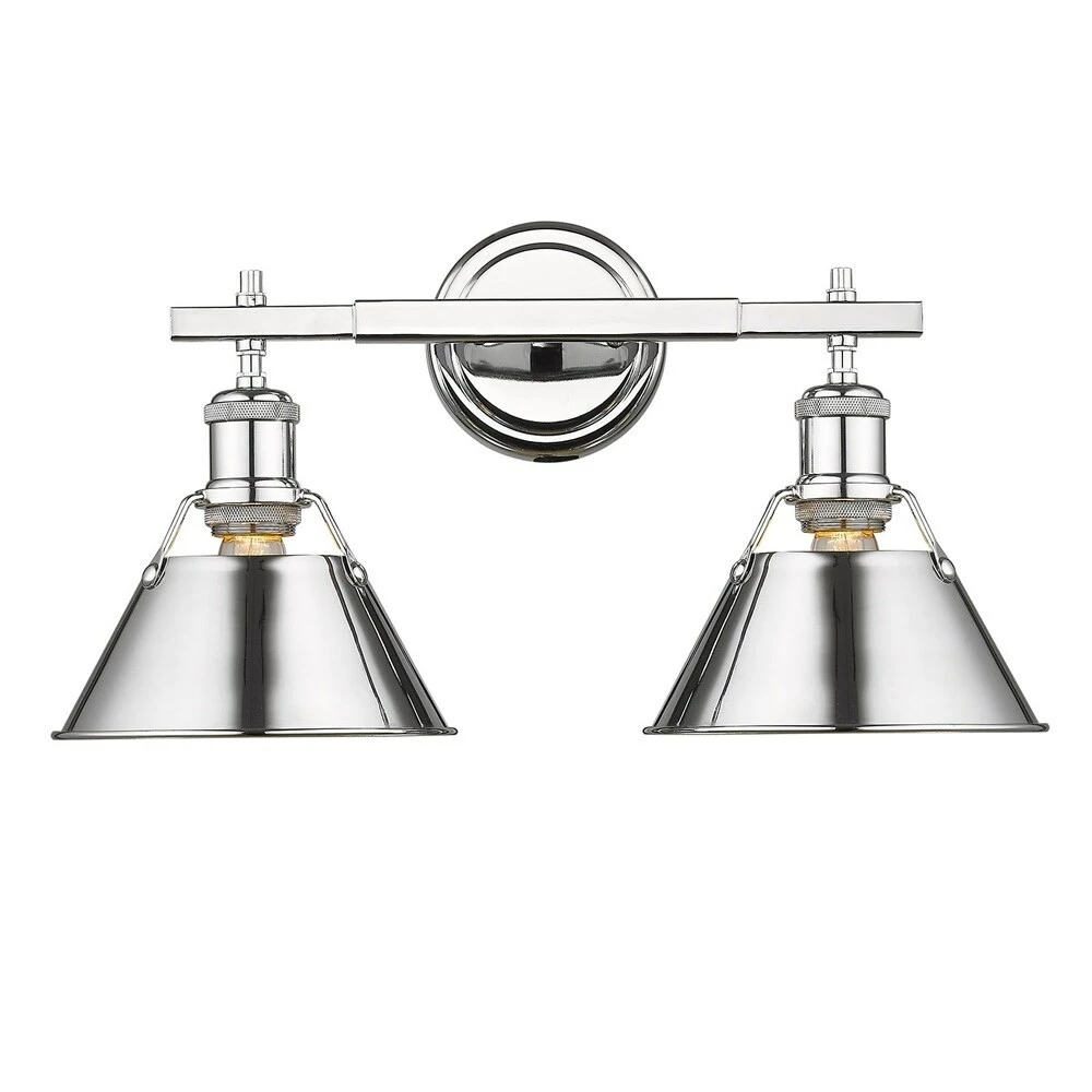 Best Sale π₯ Golden Lighting Orwell CH 2 Light Bath Vanity In Chrome With Chrome Shade π 3 Best Sale π₯ Golden Lighting Orwell CH 2 Light Bath Vanity In Chrome With Chrome Shade π