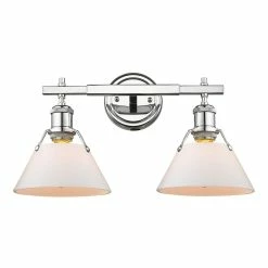 Budget 🌟 Golden Lighting Orwell CH 2 Light Bath Vanity In Chrome With Opal Glass Shade - Chrome With Opal Glass 🎁 -Golden Lighting Sales Orwell CH 2 Light Bath Vanity in Chrome with Opal Glass Shade 45c2960f bb42 4fdc b081 9cd3ee07bffe