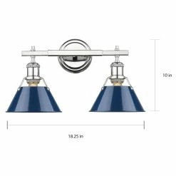 Best reviews of 🤩 Golden Lighting Orwell Chrome And Navy Blue 2-light Bath Vanity 💯 -Golden Lighting Sales Orwell Chrome and Navy Blue 2 light Bath Vanity