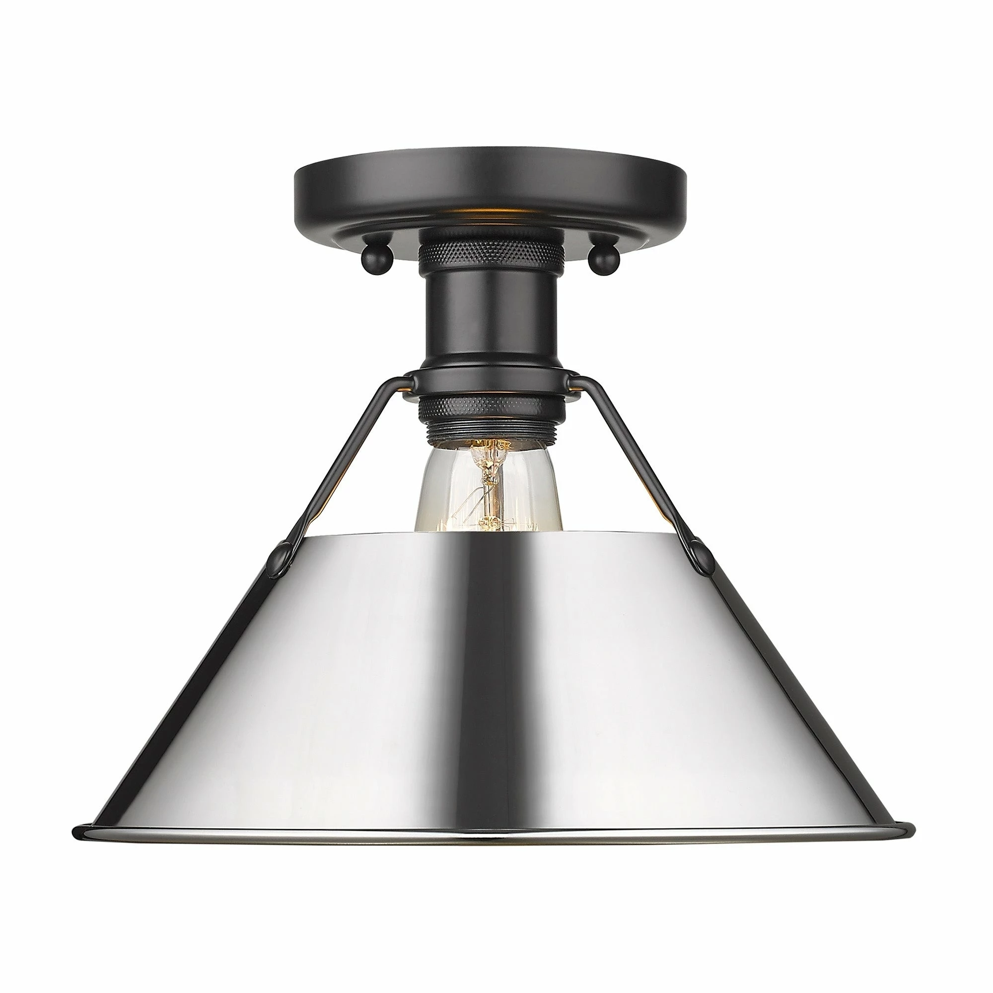 Wholesale βοΈ Golden Lighting Orwell 1-light Industrial Flush Mount Ceiling Light - 10 Dia X 8 H Matte Black With Matte Black Shade π - Image 4