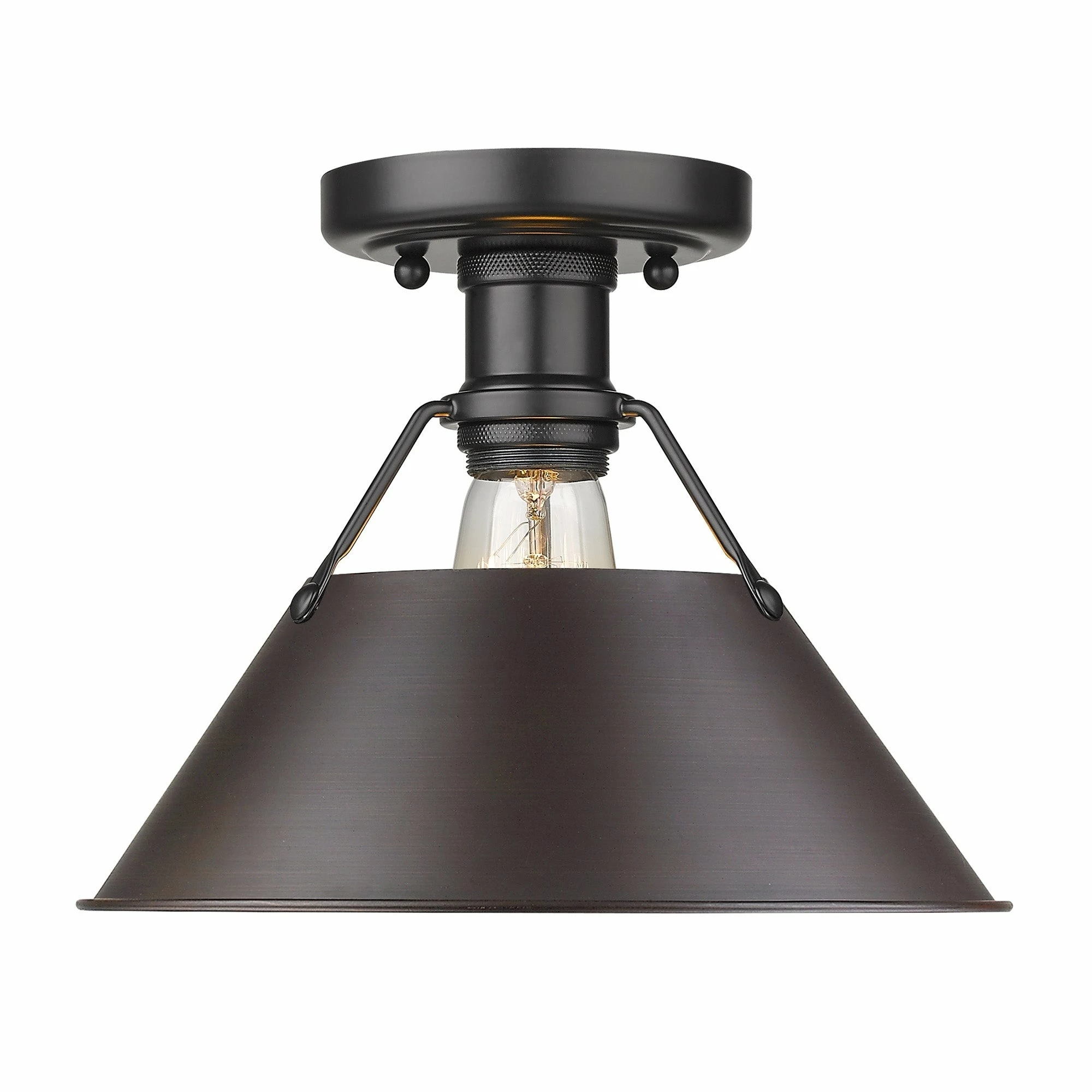 Wholesale βοΈ Golden Lighting Orwell 1-light Industrial Flush Mount Ceiling Light - 10 Dia X 8 H Matte Black With Matte Black Shade π - Image 10