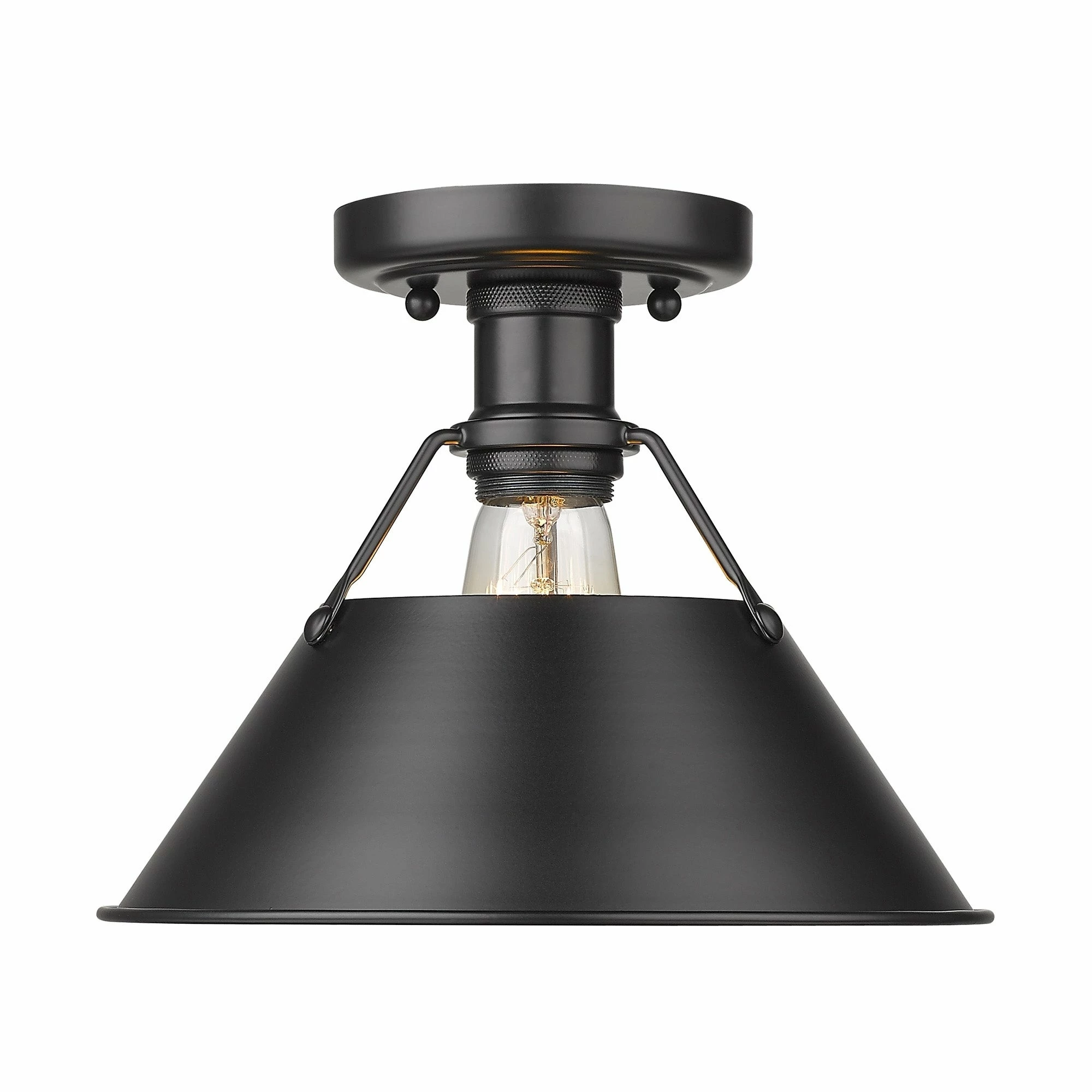 Wholesale βοΈ Golden Lighting Orwell 1-light Industrial Flush Mount Ceiling Light - 10 Dia X 8 H Matte Black With Matte Black Shade π