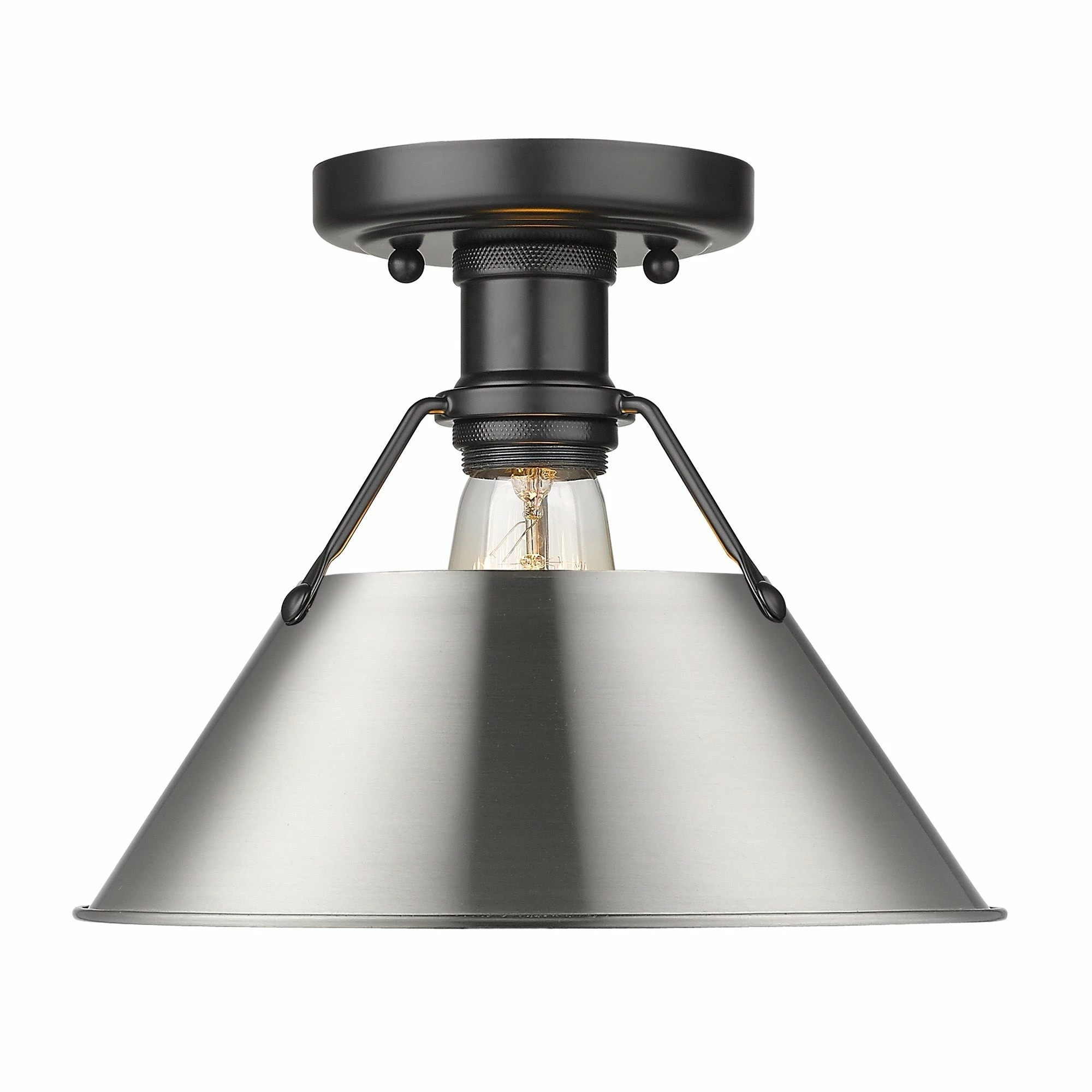 Wholesale βοΈ Golden Lighting Orwell 1-light Industrial Flush Mount Ceiling Light - 10 Dia X 8 H Matte Black With Matte Black Shade π - Image 8