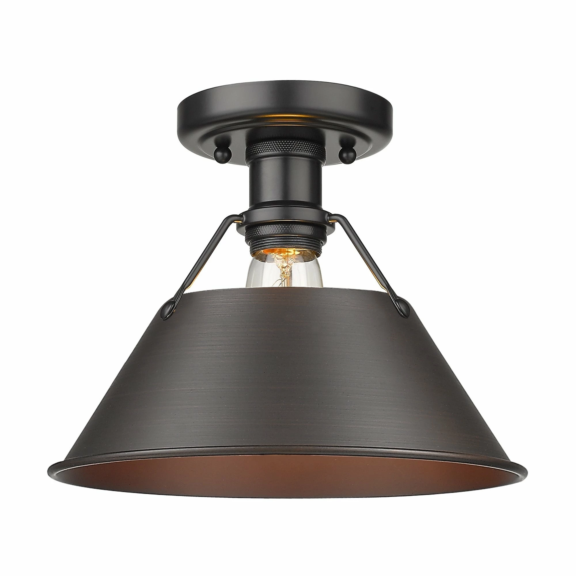 Wholesale βοΈ Golden Lighting Orwell 1-light Industrial Flush Mount Ceiling Light - 10 Dia X 8 H Matte Black With Matte Black Shade π - Image 11