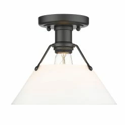 Alternative view of Outlet 👍 Golden Lighting Orwell Flushmount - Matte Black ⌛