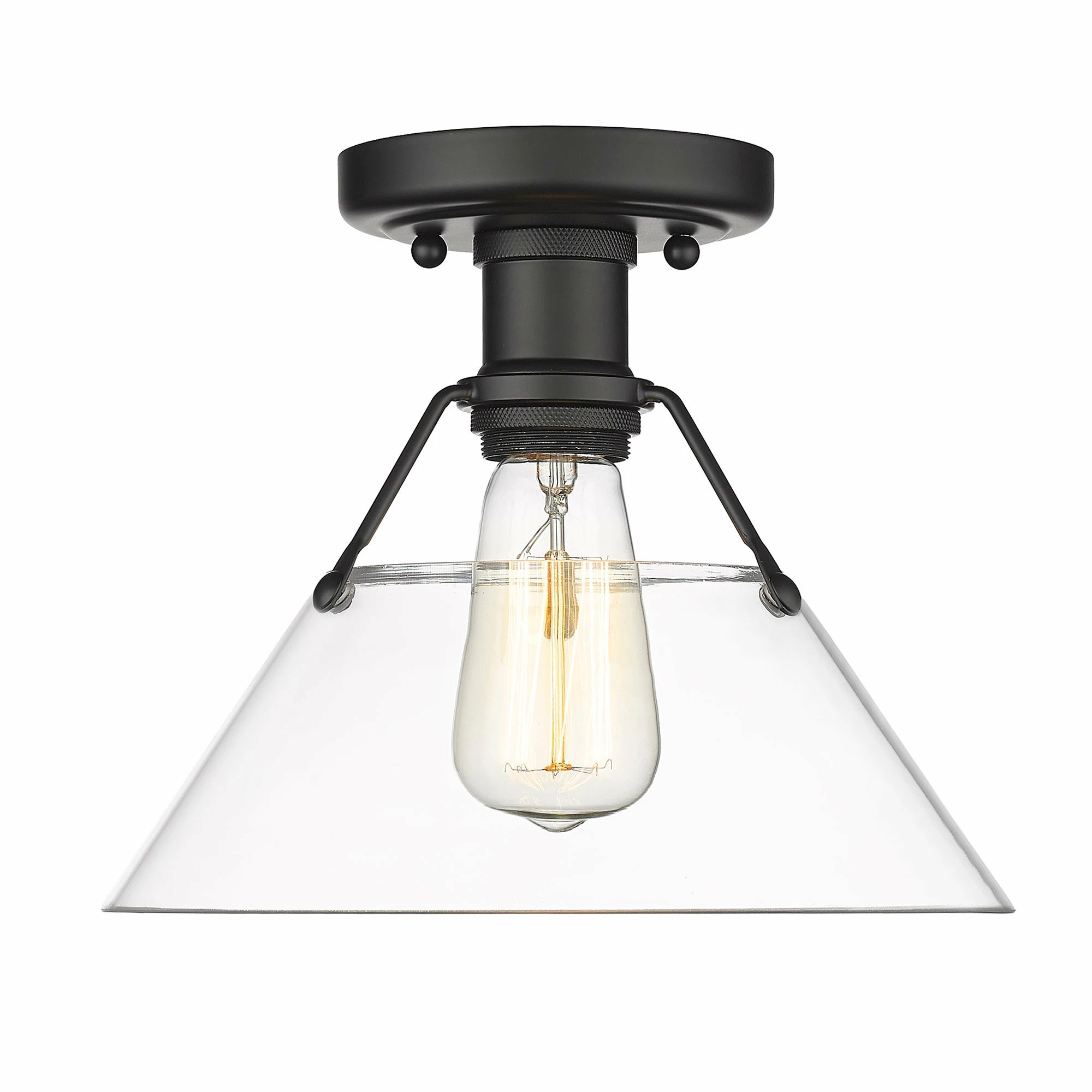 Discount π Golden Lighting Orwell Flushmount Brushed Champagne Bronze With Clear Glass π 11 Discount π Golden Lighting Orwell Flushmount Brushed Champagne Bronze With Clear Glass π - Image 9