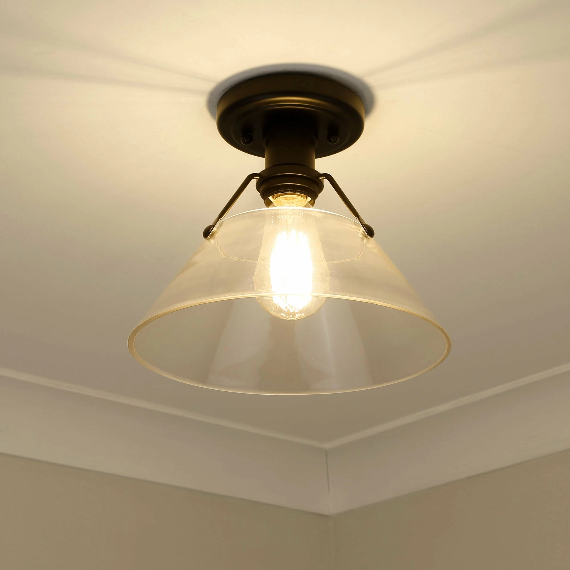 Discount π Golden Lighting Orwell Flushmount Brushed Champagne Bronze With Clear Glass π 12 Discount π Golden Lighting Orwell Flushmount Brushed Champagne Bronze With Clear Glass π - Image 10
