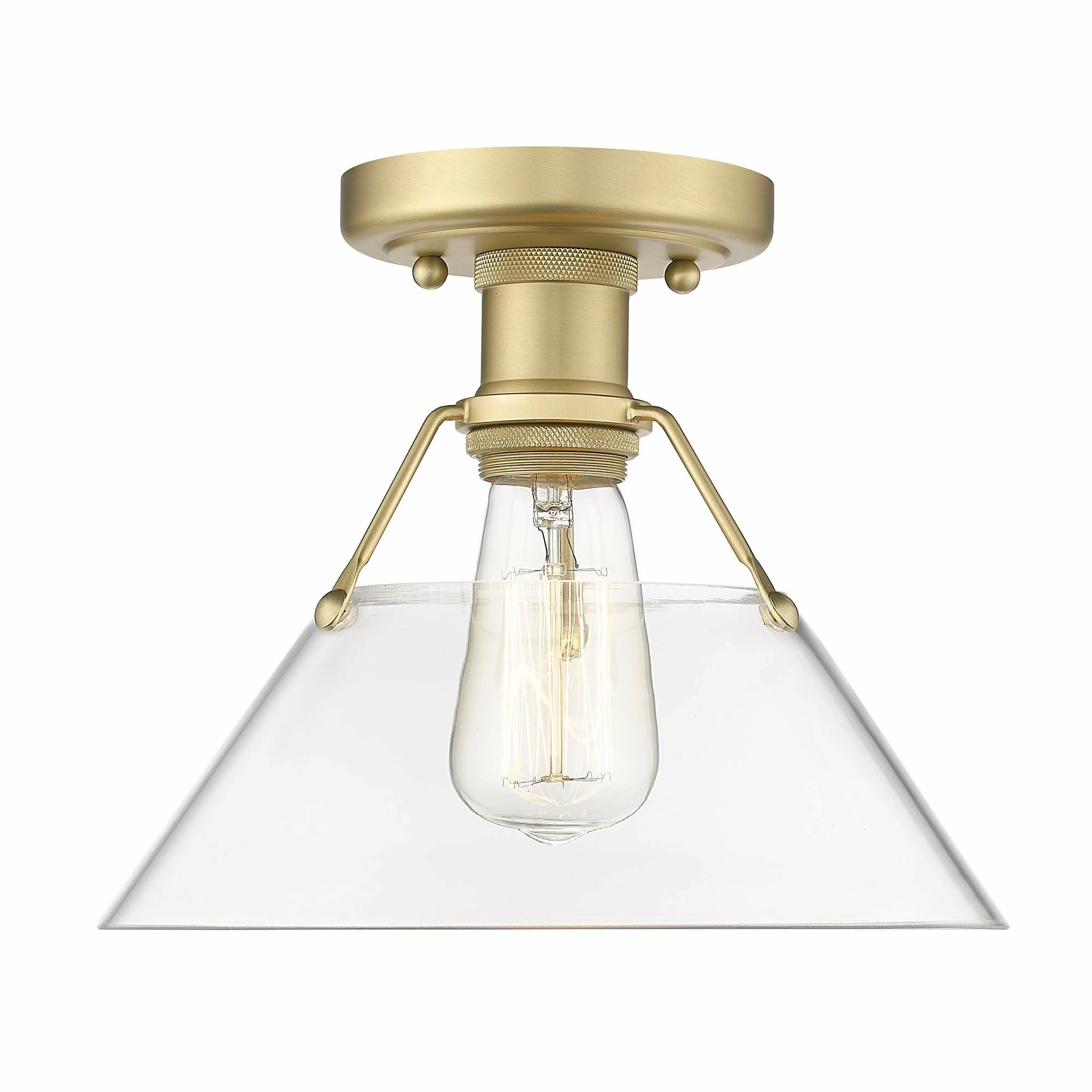 Discount π Golden Lighting Orwell Flushmount Brushed Champagne Bronze With Clear Glass π 4 Discount π Golden Lighting Orwell Flushmount Brushed Champagne Bronze With Clear Glass π - Image 2