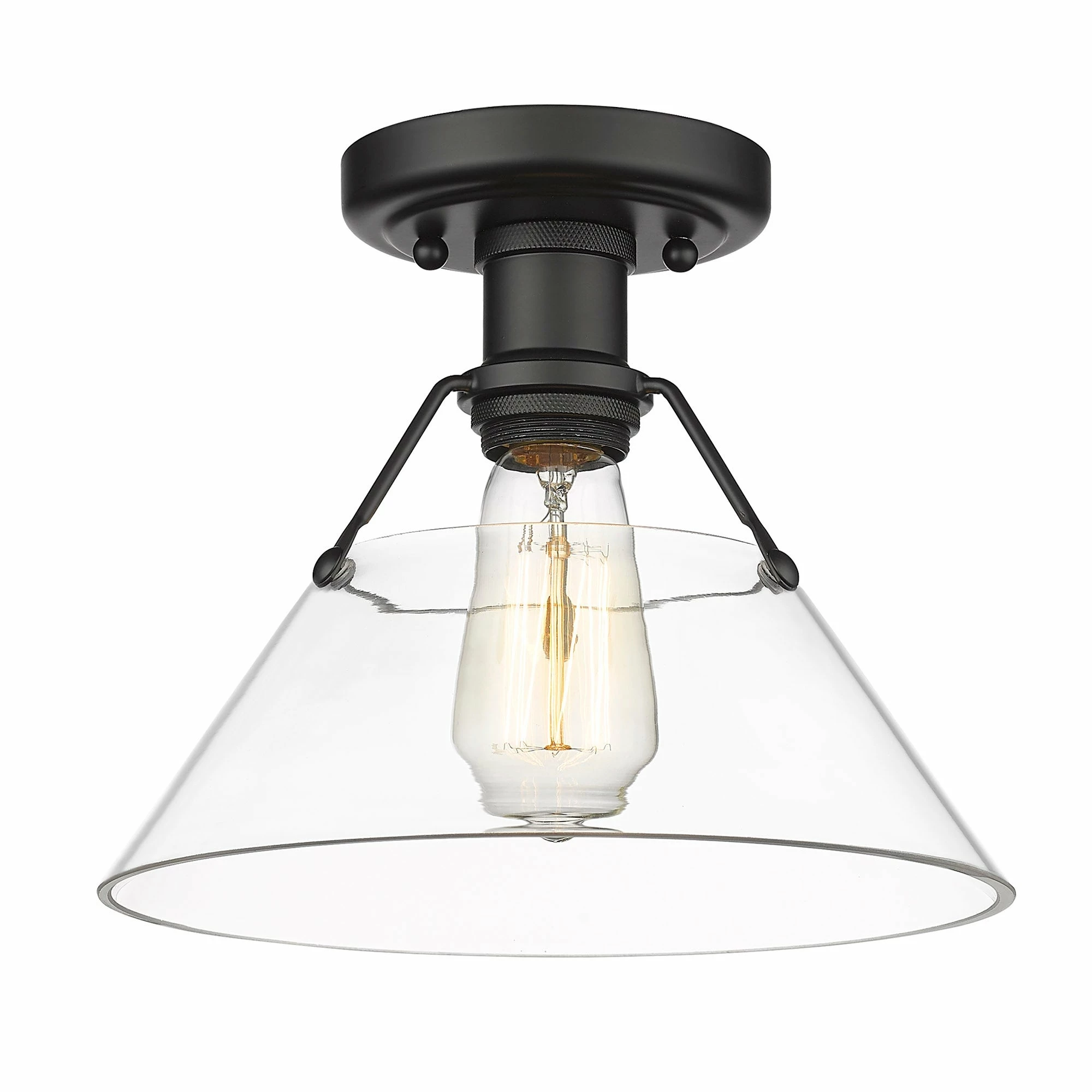 Discount π Golden Lighting Orwell Flushmount Brushed Champagne Bronze With Clear Glass π 10 Discount π Golden Lighting Orwell Flushmount Brushed Champagne Bronze With Clear Glass π - Image 8