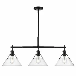 Alternative view of Cheapest 👍 Golden Lighting Orwell Linear Pendant - Matte Black 🛒