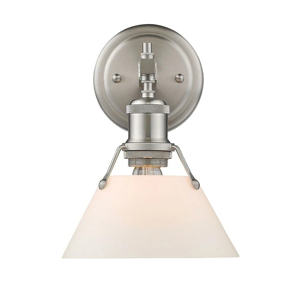 Hot Sale π Golden Lighting Orwell PW 1 Light Bath Vanity In Pewter With Opal Glass Shade - Pewter With Opal Glass π 3 Hot Sale π Golden Lighting Orwell PW 1 Light Bath Vanity In Pewter With Opal Glass Shade - Pewter With Opal Glass π