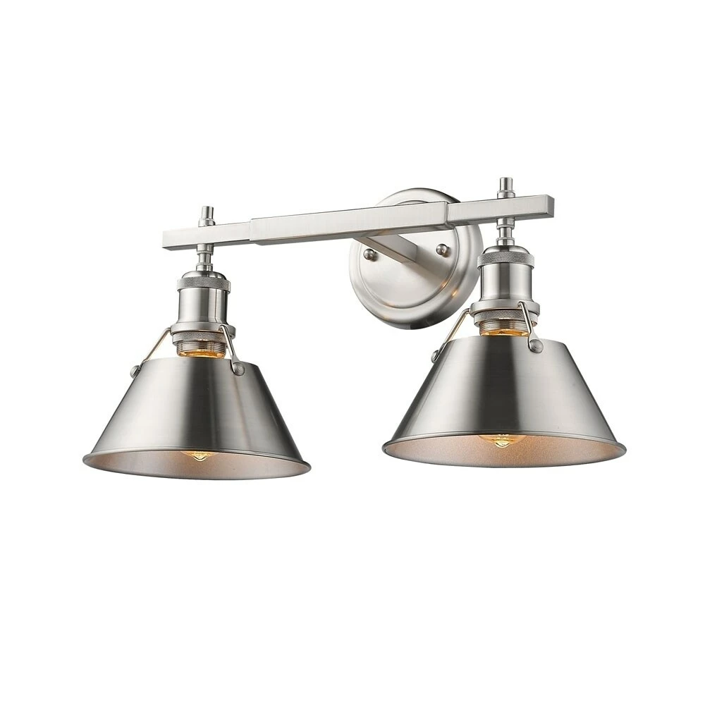Cheapest β€οΈ Golden Lighting Orwell PW 2-light Bath Vanity In Pewter With Pewter Shade π 6 Cheapest β€οΈ Golden Lighting Orwell PW 2-light Bath Vanity In Pewter With Pewter Shade π - Image 4