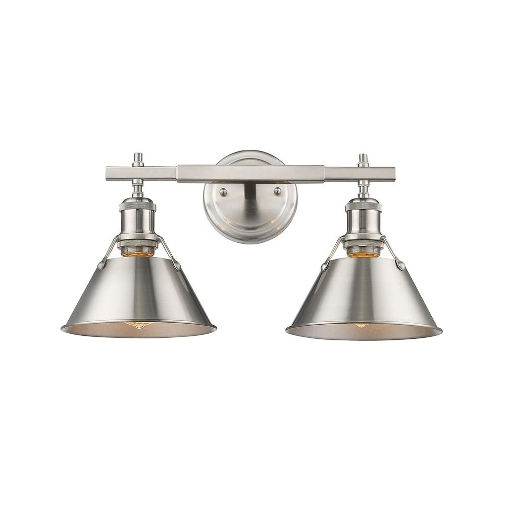 Cheapest β€οΈ Golden Lighting Orwell PW 2-light Bath Vanity In Pewter With Pewter Shade π 5 Cheapest β€οΈ Golden Lighting Orwell PW 2-light Bath Vanity In Pewter With Pewter Shade π - Image 3