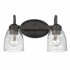 New 🧨 Golden Lighting Parrish 2 Light Bath Vanity - Rubbed Bronze 🎁 -Golden Lighting Sales Parrish 2 Light Bath Vanity 3