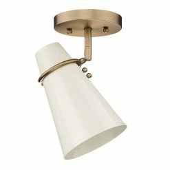 Hot Sale 🎉 Golden Lighting Reeva 1 Light Wall Sconce Modern Brass With Matte Black 🎉 -Golden Lighting Sales Reeva 1 Light Wall Sconce 5