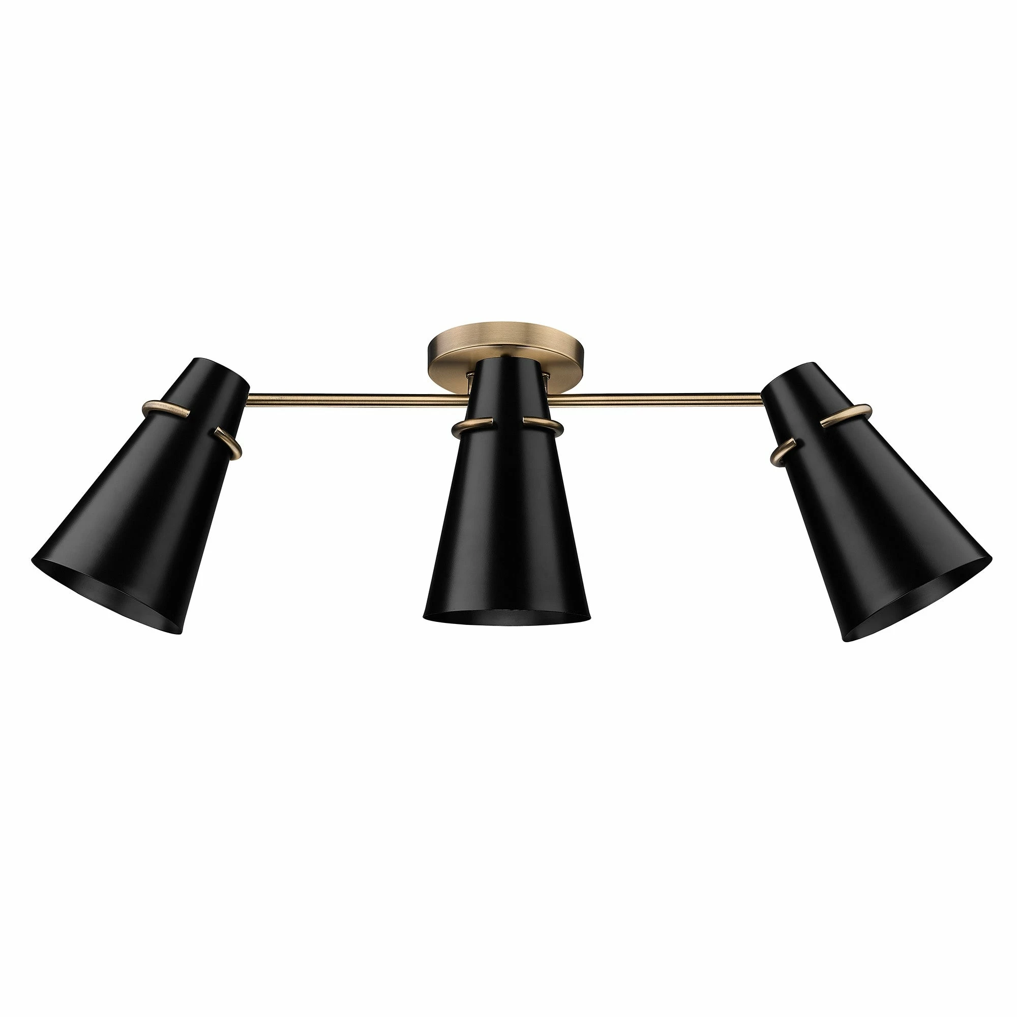 Buy π Golden Lighting Reeva 3 Light Semi-Flush Modern Brass With Glossy Ecru π 4 Buy π Golden Lighting Reeva 3 Light Semi-Flush Modern Brass With Glossy Ecru π - Image 2