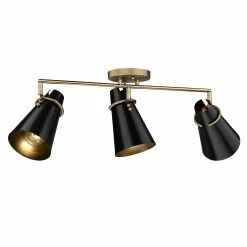 Buy π Golden Lighting Reeva 3 Light Semi-Flush Modern Brass With Glossy Ecru π 12 Buy π Golden Lighting Reeva 3 Light Semi-Flush Modern Brass With Glossy Ecru π -Golden Lighting Sales Reeva 3 Light Semi Flush 2