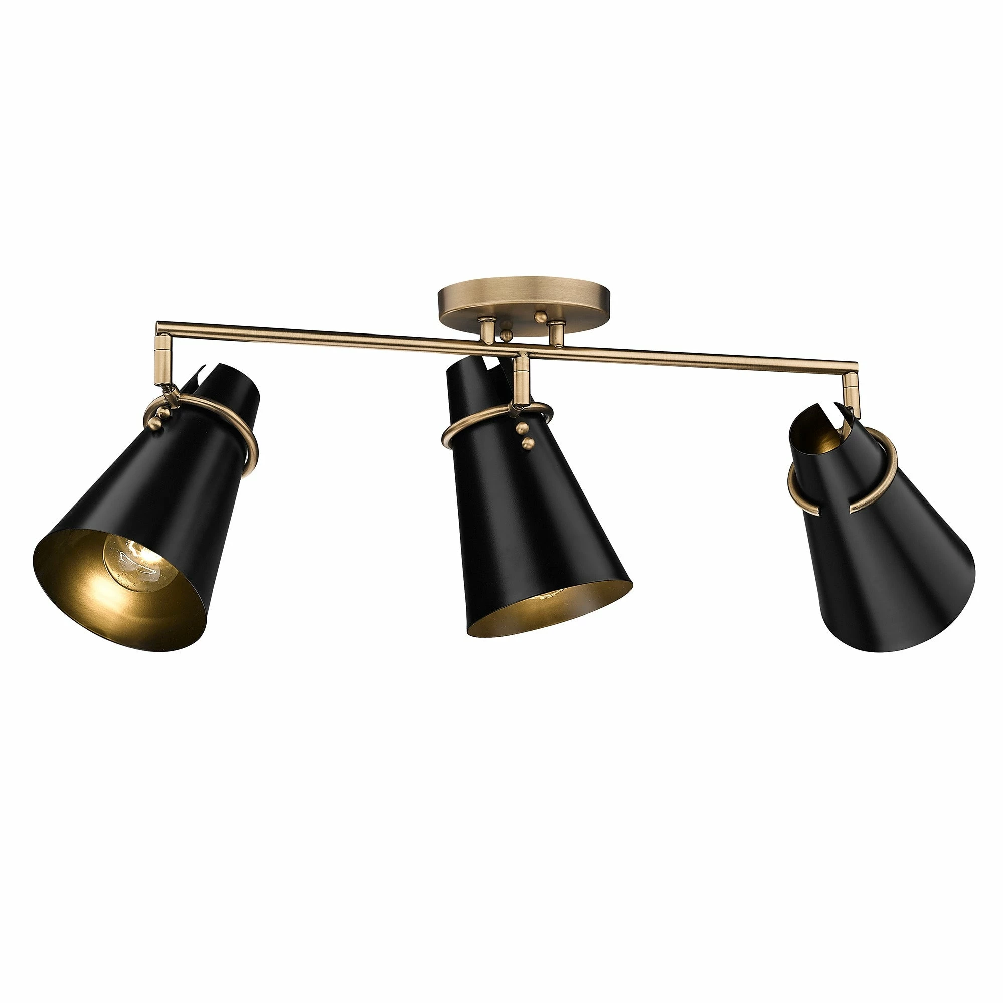 Buy π Golden Lighting Reeva 3 Light Semi-Flush Modern Brass With Glossy Ecru π 5 Buy π Golden Lighting Reeva 3 Light Semi-Flush Modern Brass With Glossy Ecru π - Image 3
