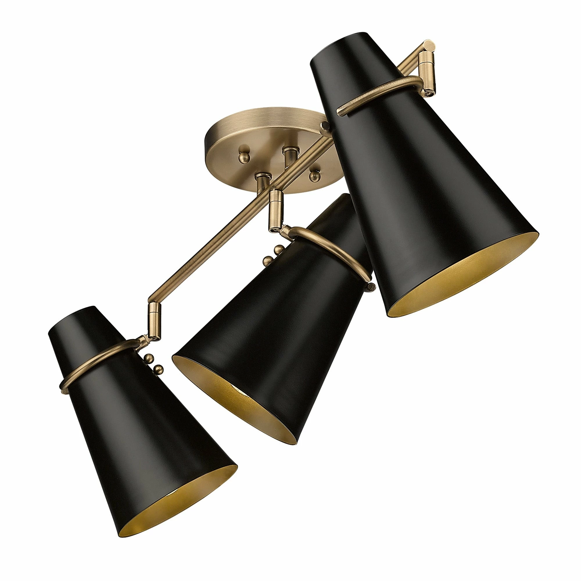 Buy π Golden Lighting Reeva 3 Light Semi-Flush Modern Brass With Glossy Ecru π 6 Buy π Golden Lighting Reeva 3 Light Semi-Flush Modern Brass With Glossy Ecru π - Image 4