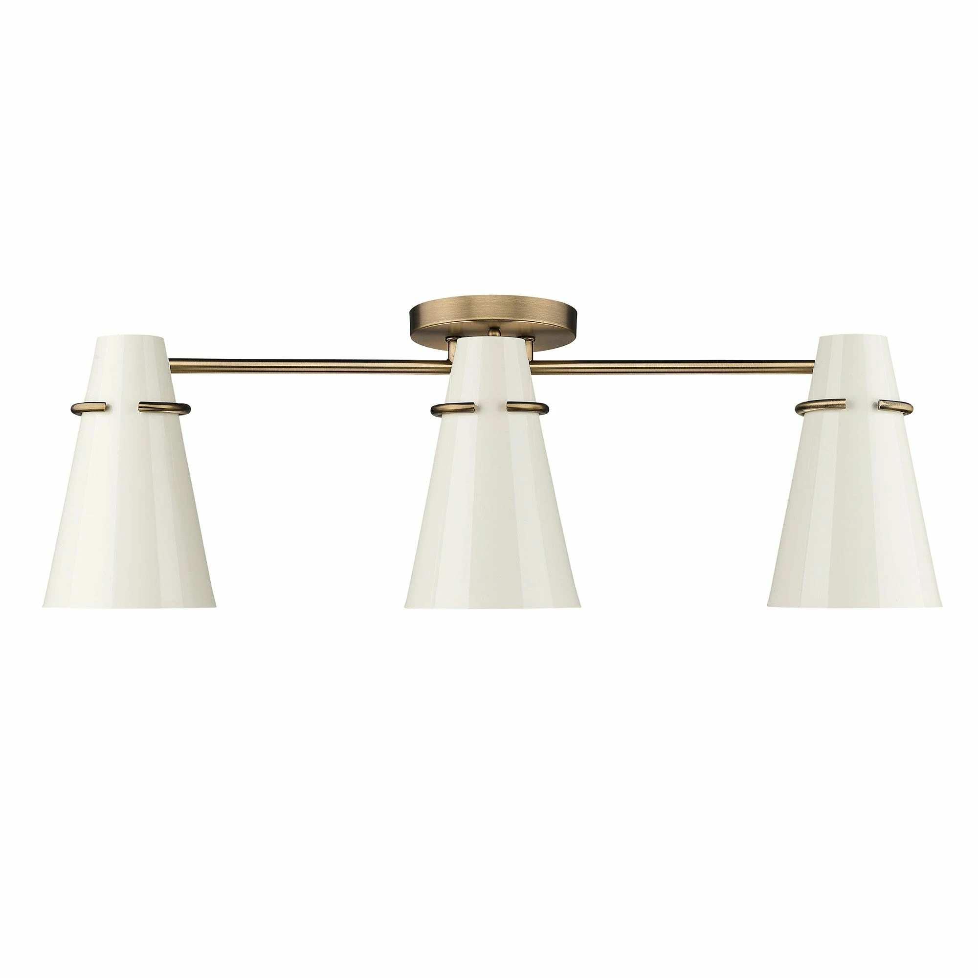 Buy π Golden Lighting Reeva 3 Light Semi-Flush Modern Brass With Glossy Ecru π 7 Buy π Golden Lighting Reeva 3 Light Semi-Flush Modern Brass With Glossy Ecru π - Image 5