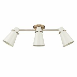 Buy π Golden Lighting Reeva 3 Light Semi-Flush Modern Brass With Glossy Ecru π 15 Buy π Golden Lighting Reeva 3 Light Semi-Flush Modern Brass With Glossy Ecru π -Golden Lighting Sales Reeva 3 Light Semi Flush 5