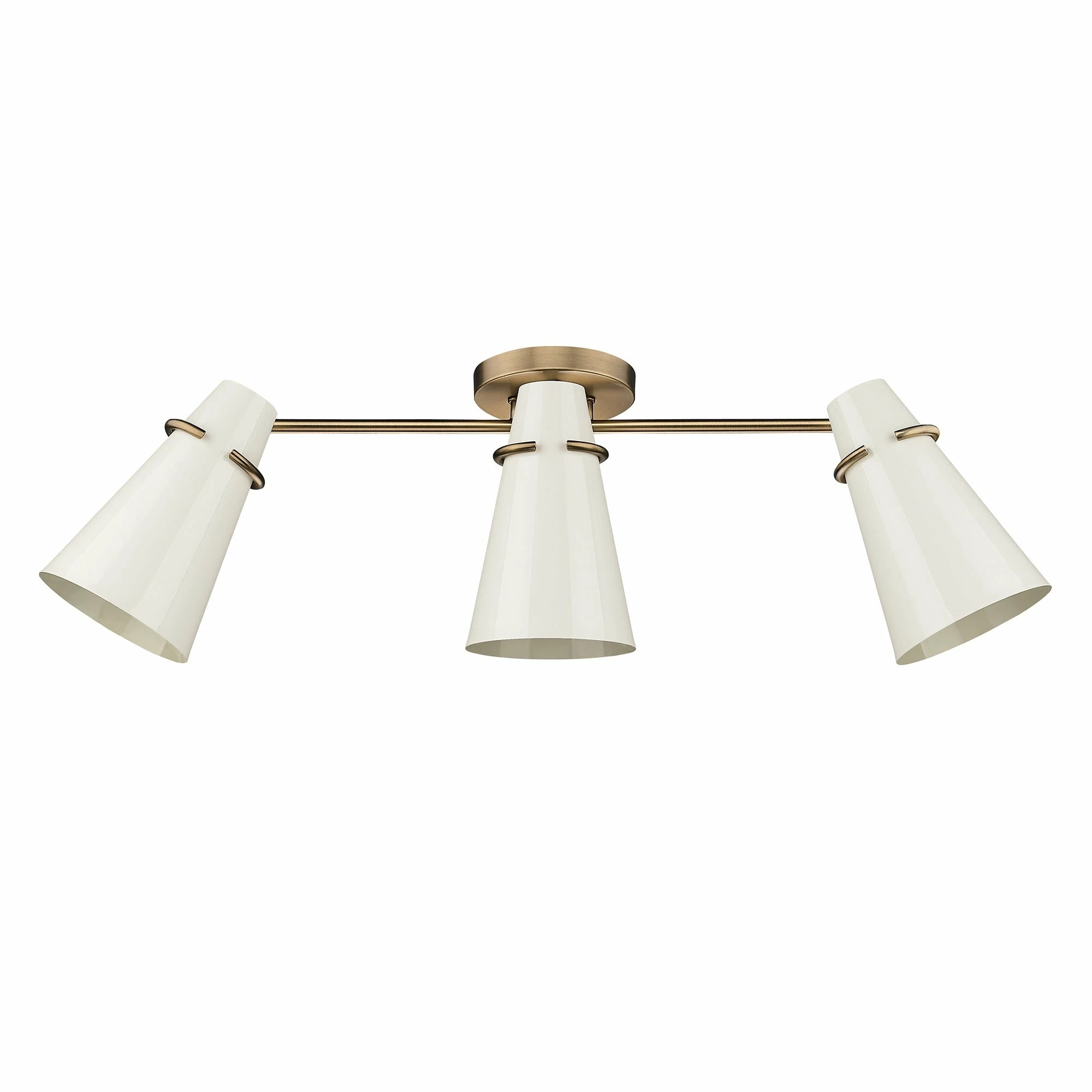 Buy π Golden Lighting Reeva 3 Light Semi-Flush Modern Brass With Glossy Ecru π 8 Buy π Golden Lighting Reeva 3 Light Semi-Flush Modern Brass With Glossy Ecru π - Image 6