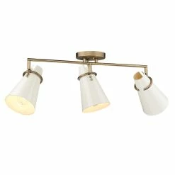 Buy π Golden Lighting Reeva 3 Light Semi-Flush Modern Brass With Glossy Ecru π 16 Buy π Golden Lighting Reeva 3 Light Semi-Flush Modern Brass With Glossy Ecru π -Golden Lighting Sales Reeva 3 Light Semi Flush 6
