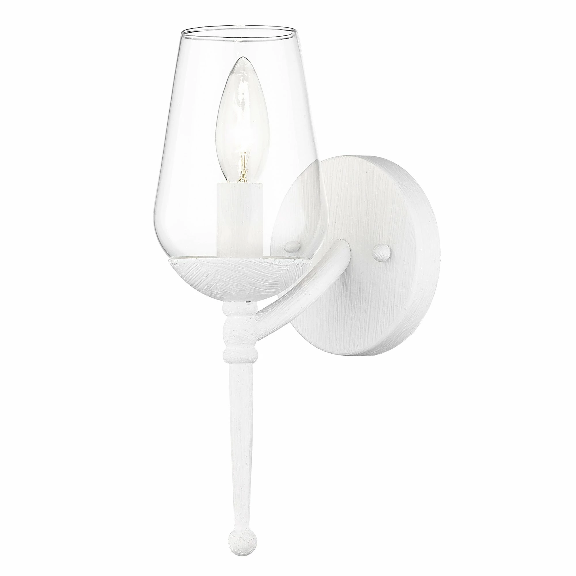 Coupon ๐ Golden Lighting Regent 1 Light Wall Sconce - Textured White Plaster With Clear Glass - Textured White Plaster With Clear Glass โจ - Image 2