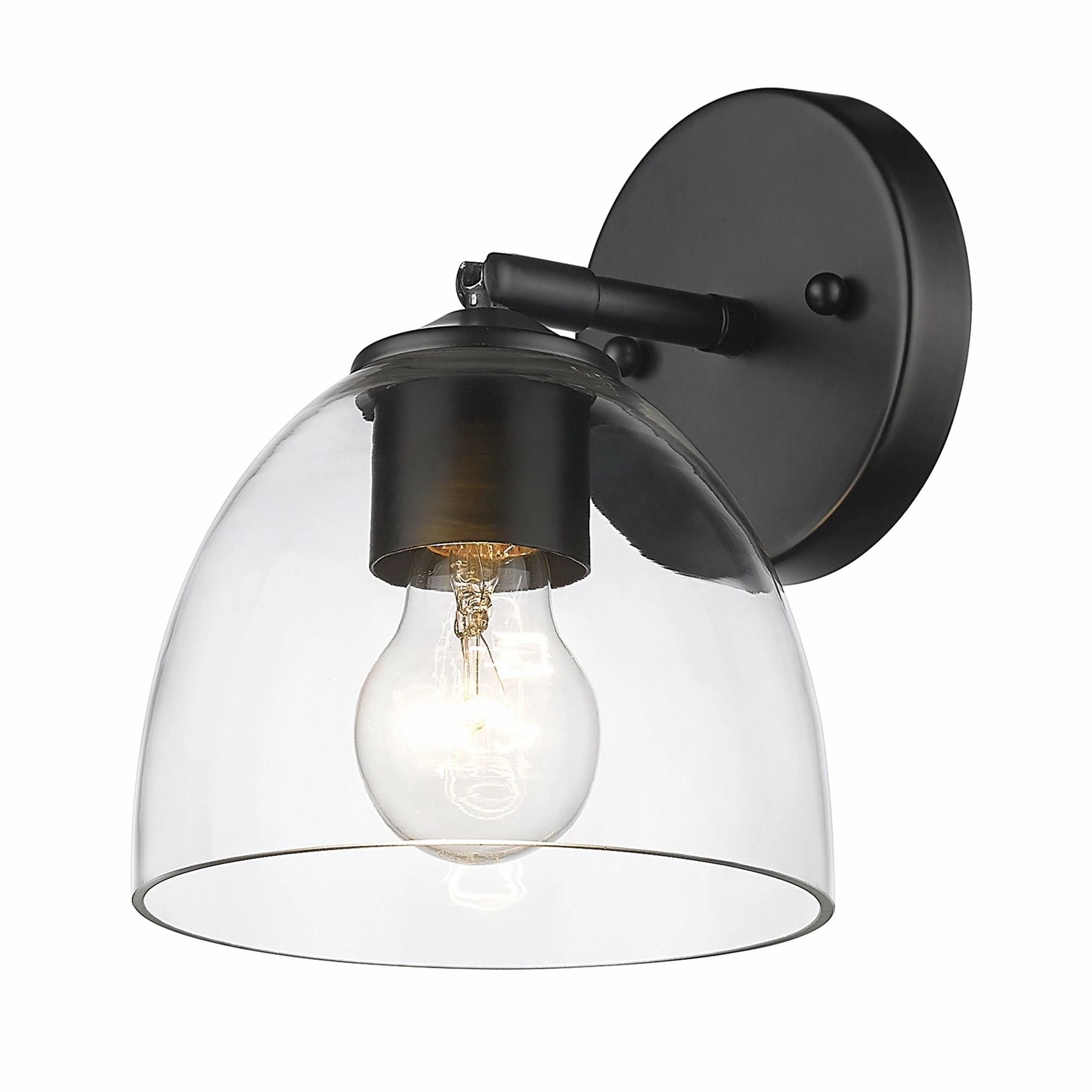 Budget β€οΈ Golden Lighting Roxie 1 Light Wall Sconce - Matte Black With Clear Glass π― 8 Budget β€οΈ Golden Lighting Roxie 1 Light Wall Sconce - Matte Black With Clear Glass π― - Image 6