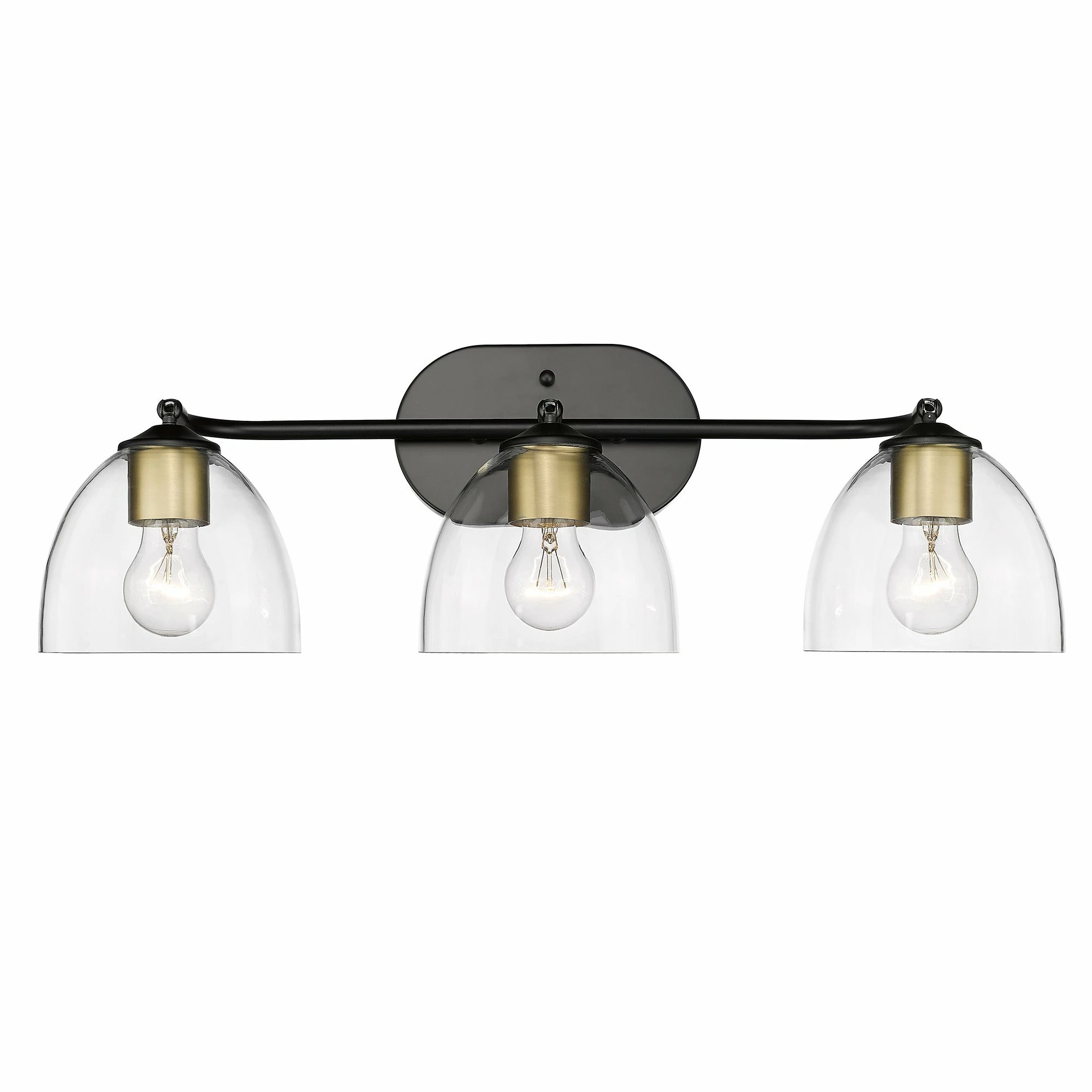 Coupon π Golden Lighting Roxie 3 Light Semi-Flush Matte Black And Bronze With Clear Glass π - Image 3