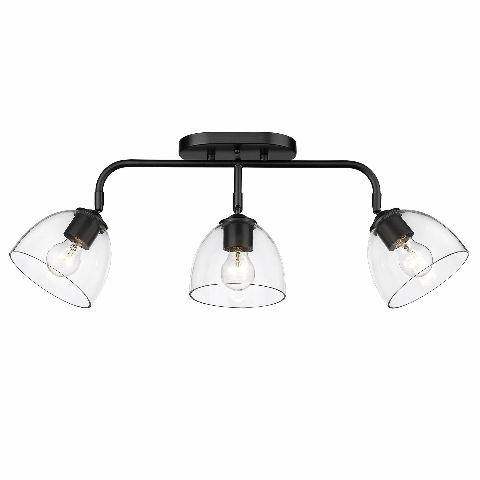 Coupon π Golden Lighting Roxie 3 Light Semi-Flush Matte Black And Bronze With Clear Glass π - Image 5